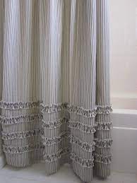 Click here to shop our full selection. Vintage Ticking Stripe Shower Curtain With Ruffles 3 Sizes Etsy