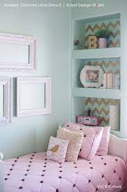 Chevron Wall Stencil Teenage Girl Bedroom Designs Girl Bedroom Decor Girl Bedroom Designs
