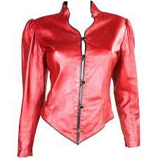 Pre Owned 1980 S Ungaro Metallic Red Leather Jacket 695 Liked On Polyvore Featuring Outerwear Jacket Red Jacket Leather Leather Jacket Red Leather Jacket