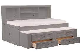 Emilie grey day bed with trundle. Kendall Grey Twin Roomsaver Bed W 2 Drawer Captains Trundle Trundle Bed Murphy Bed Plans Murphy Bed