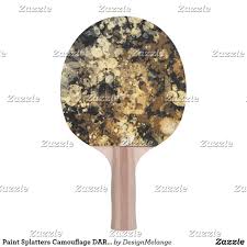 Ping Pong Paddle Features Paint Splatter Camouflage Pattern In Various Shades Of Brown Design Printed On Laminated 1 Ping Pong Ping Pong Paddles Table Tennis