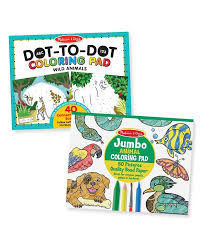 Realistic images of wild animals and mythical carousel favorites are more intricate. Melissa And Doug Melissa Doug Abc 123 Dot To Dot Coloring Pad Jumbo Coloring Pad Animals Bundle Reviews Home Macy S