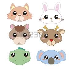 Six Cute Cartoon Animal Head Icons Cute Cartoon Animals Cartoon Animals Animal Heads
