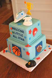Pin By Kirsten Langley On Baby Shower Cakes Baby Shower Cakes For Boys Sports Baby Shower Baby Shower Cakes