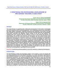 The case for instructional mentoring. Pdf E Mentoring For Professional Development Of Pre Service Teachers A Case Study