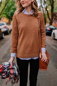 Camel Sweater Preppy Fall Outfits Kelly In The City