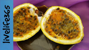 The small roundish purple or yellow fruit of a brazilian passionflower (passiflora edulis) grown commercially in warmer parts of the. How To Eat Passion Fruit Youtube