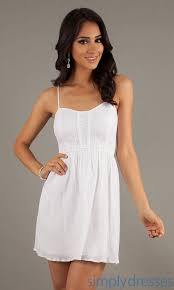 Dress Short White Spaghetti Strap Casual Dress Simply Dresses Casual White Lace Dress White Short Dress Lace White Dress