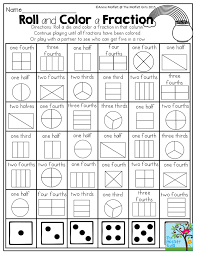 Roll And Color A Fraction A Favorite From The March No Prep Packet For First Grade Math Fractions Homeschool Math Fractions