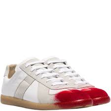 Maison margiela replica lazy sunday morning eau de toilette | nordstrom. Maison Margiela Replica Red Painted Toe Sneakers White Mens From Maison Threads Uk