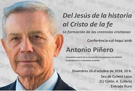 Conferència en Cullera d'Antonio Piñero: Del Jesús de la historia al Cristo  de la fe: la formación de las creencias cristianas