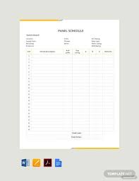 You should make a label that represents your brand and creativity, at the same time you shouldn't. Blank Panel Schedule Template Free Pdf Word Apple Pages Template Net