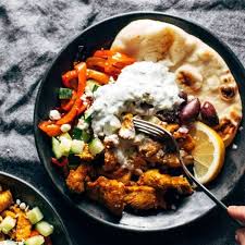 Sheet Pan Chicken Pitas With Tzatziki Pinch Of Yum Recipe Chicken Pita Recipes Sheet Pan Dinners