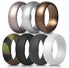 Thunderfit Silicone Rings 7 Pack 1 Ring Wedding Bands For Men 8 7 Mm Wide