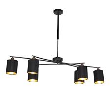 Modern Adjustable Pendant Lamp 6 Black Lofty Lampandlight