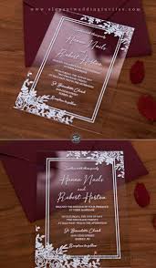 Elegant Floral Acrylic Wedding Invites Thickness 2mm With Uv Printing Ewia004 As Low As 4 16 Acrylic Wedding Invitations Wedding Invitations Clear Wedding Invitations