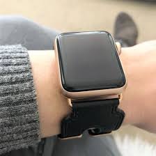 Black And Gold Apple Watch Band Black Double Buckle Apple Watch Leather Cuff Apple Watch Leather Apple Watch Fashion Rose Gold Apple Watch