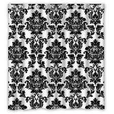 Black And White Floral Shower Curtain Home In 2020 Damask Shower Curtain Sets Curtains