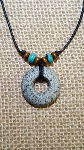 Circle Pendant Carved Rock Necklace Tribal Stone Pendant Boho Etsy Rock Necklace Circle Jewelry Hippie Necklace