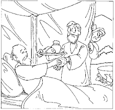 Coloring page of cartoon doodle jacob esau twins. Jacob Decives Issac And Steals Blessing Disegni Da Colorare Bibbia Oggetti Biblici Disegni Da Colorare