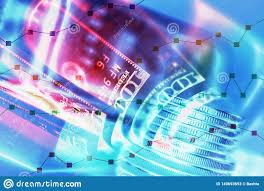 Stock Market Display Or Forex Trading Graph And Candlestick