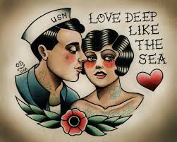 Love Deep Like The Sea Seemann Tattoo Traditionelle Tattoo Kunst Altmodische Tatowierungen