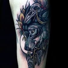 40 Neo Traditional Wolf Tattoo Ideas For Men Wild Designs Traditional Wolf Tattoo Neo Traditional Wolf Tattoo Wolf Tattoo