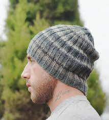 Men Hat Cashmere Striped Beanie Dark Grey Light Gray Etsy Striped Beanies Man Hat Hats