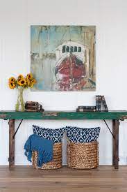 Blue and green console table. Green Console Table The Lilypad Cottage