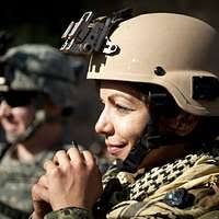 U.S. Air Force Capt. Daniel Minnocci, right, talks