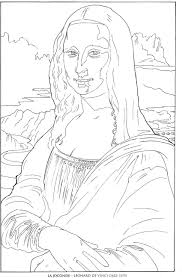 La Joconde Leonard De Vinci Famous Paintings Coloring Pages Abstract Coloring Pages Coloring Pages Fashion Coloring Book