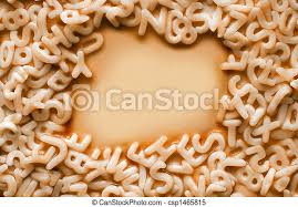 Most frequently used in soups; Alphabet Pasta Alphabet Pasta Letters Background Ketchup Canstock
