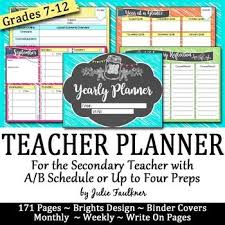 Teacher Planner Calendar For Secondary A B Block Schedule Or 4 Preps Brights Teacher Planner Block Scheduling Secondary Teacher