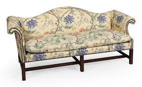 Normally, reupholstering a couch is not cheap, but you get to spend a lesser amount of money than buying a aside from a couch, there are other furnitures that can be reupholstered and one of them is a sofa. Lot Chippendale Style Camelback Sofa Mahogany Legs And Stretcher Including Molded Front Legs Upholstery With Colorful Floral Design On