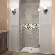 Aston Cascadia 38 In X 72 In Completely Frameless Hinged Shower Door In Chrome With Clear Gl Shower Doors Frameless Hinged Shower Door Frameless Shower Doors