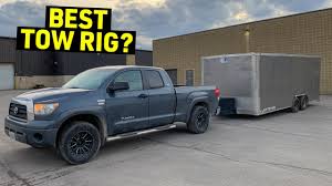 The following table contains the maximum trailer weight (towing capacity) recommended for a toyota tundra for every model year 2009 and after. Toyota Tundra Long Term Update How Good Does It Tow Youtube