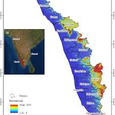 South india tourist map list. Overview Map Of Kerala With Districts And Elevation Download Scientific Diagram