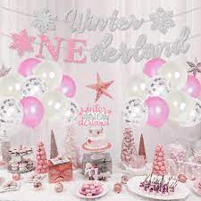 With everything from themed tableware, to birthday party decorations and everything in between, like party favors, games and accessories, everything you need to celebrate is right at your fingertips. Buy Pink And Silver 1st Birthday Decorations For Girls Frozen Themed Birthday Party Supplies With Snowflake Photo Banner Winter Onederland Banner Cake Topper Winter Onederland Birthday Decor Online In Indonesia B08hk99wcm