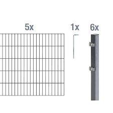 Metallzaun Grund Set Doppelstabmatte Anthrazit Z Einbetonieren 140 Cm X 1000 Cm Kaufen Bei Obi Doppelstabmatten Metallzaun Zaun