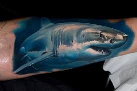 Black And White Shark Tattoo Sleeve Realistic Shark Tattoo By Victor Chil Shark Tattoos Tattoos For Guys Animal Tattoos