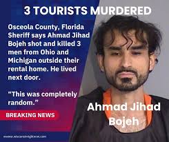 🚨TRUE CRIME HORROR🚨Horrible story out of Florida, where the sheriff says  Ahmad J*had Bojeh murdered THREE TOURISTS who were staying in a rental home  next door, for no apparent reason. THE VICTIMS: