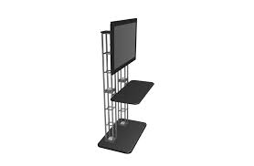 Large Truss Tv Monitor Stand Free Standing With Shelf Option Side View Simple Tv Stand Monitor Stand Portable Tv Stand