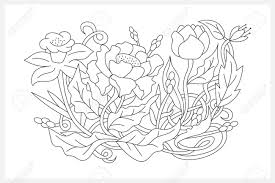 Download or print this amazing coloring page: Coloring Page Book Doodle Poppy Tulip Peony Daffodil With Royalty Free Cliparts Vectors And Stock Illustration Image 153414569