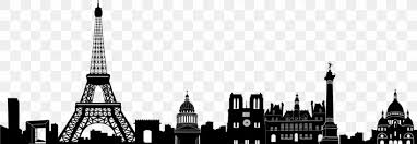 The image is transparent png format with a resolution of 5301x8000 pixels. Eiffel Tower Skyline Silhouette Illustration Png 1920x665px 3d Modeling Eiffel Tower Art Black And White Brand