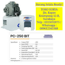 Pompa jetpump shimizu pc 250 bit. Pompa Air Sumur Dalam Shimizu Pc 250 Bit Shimizu Pc 250 Bit Lazada Indonesia