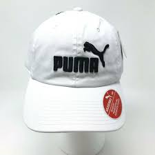 Puma Evercat 1 Adjustable Golf Baseball Cap Hat Mens White Black Cotton Twill Puma Baseballcap Golf Sun Visor Hat Baseball Cap Visor Hats