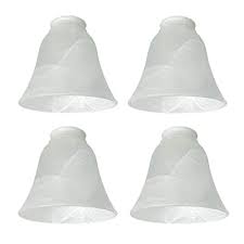 Uplight kits sit on the top of the fan, pointing upwards. Buy 4 Pack Ceiling Fan Light Covers Transitional Style Replacement Bell Shaped Glass Shade Ceiling Fan Replacement Globes Alabaster 4 3 4 Online In Turkey B08mqgww2l