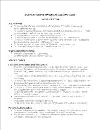 A job description provides management, in particular a new manager, with a reference point to understand the role's scope and level of responsibility. Business Administration Finance Manager Job Description Templates At Allbusinesstemplates Com
