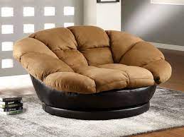 Ultra Comfy And Big Lounge Chair In Brown And Black Leather For The Base Oversized Chair Living Room Upholstered Swivel Chairs Comfy Chairs