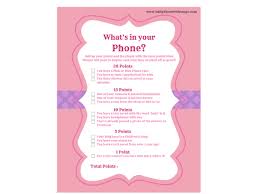 Distribute What S In Your Phone Game Cards Along With A Pen Or Pencil To Ea Free Printable Baby Shower Games Baby Shower Planning List Modern Baby Shower Games